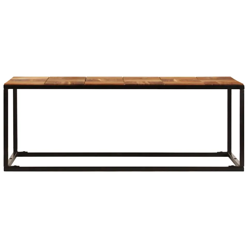 vidaXL Salontafel 110x60x40 cm massief acaciahout en staal, foto 3