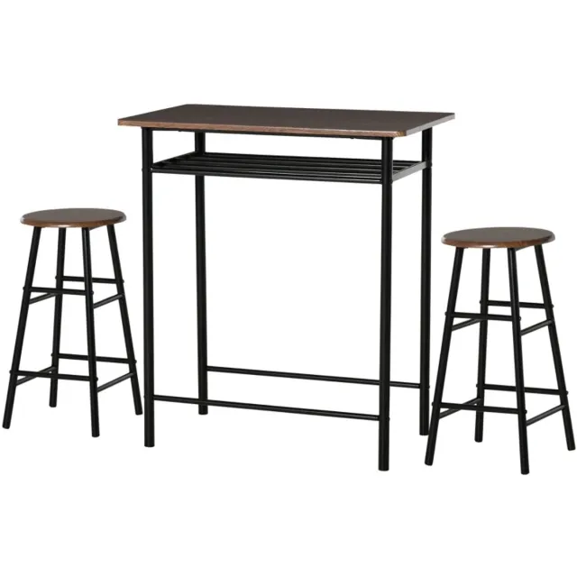 GranMaison Bartafel keuken - Bartafel Set - Barkruk - Barstoel - Keukenstoel - Voetsteun - Zwart
