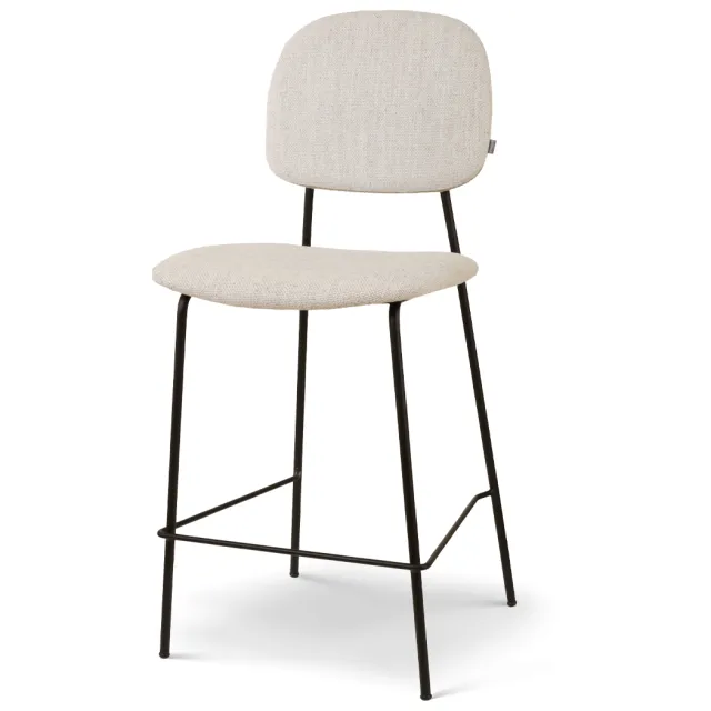 Nolon Jasmijn barkruk beige melange - zwart onderstel - 65 cm