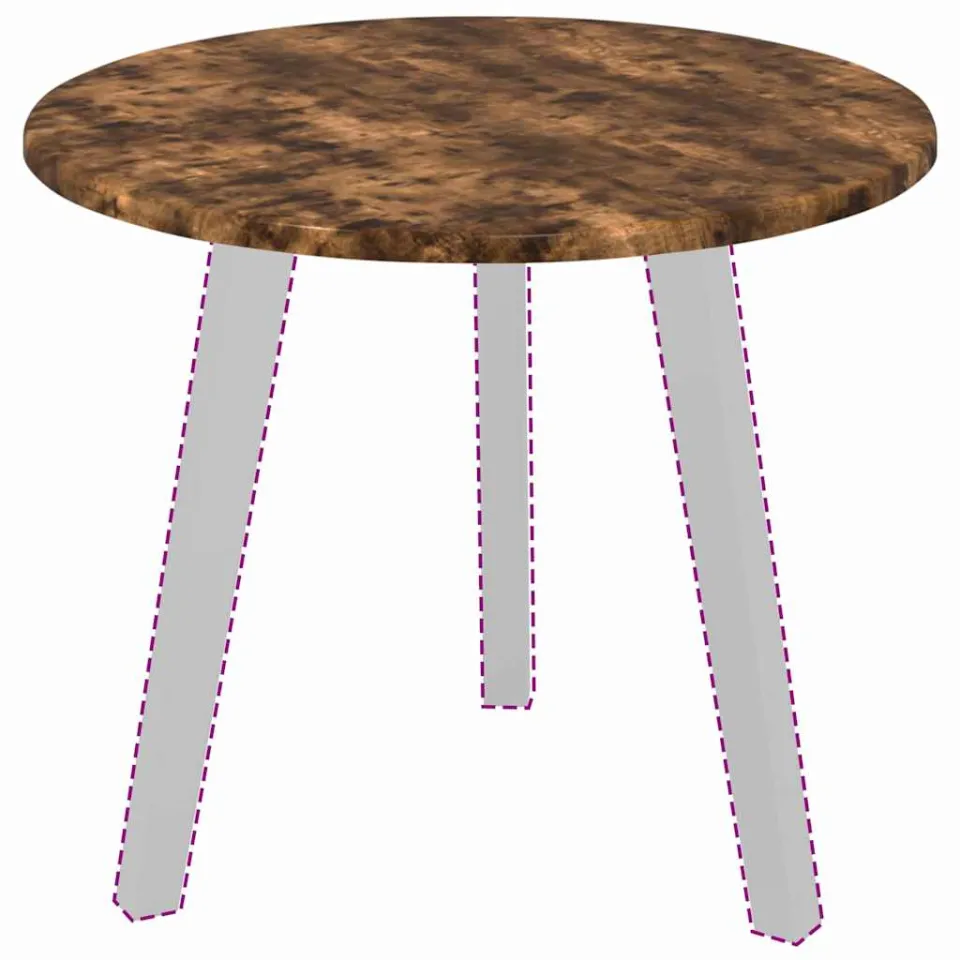 vidaXL Tafelblad Ø 50 x 1,5 cm Rond Bewerkt hout Gerookt eiken Bruin