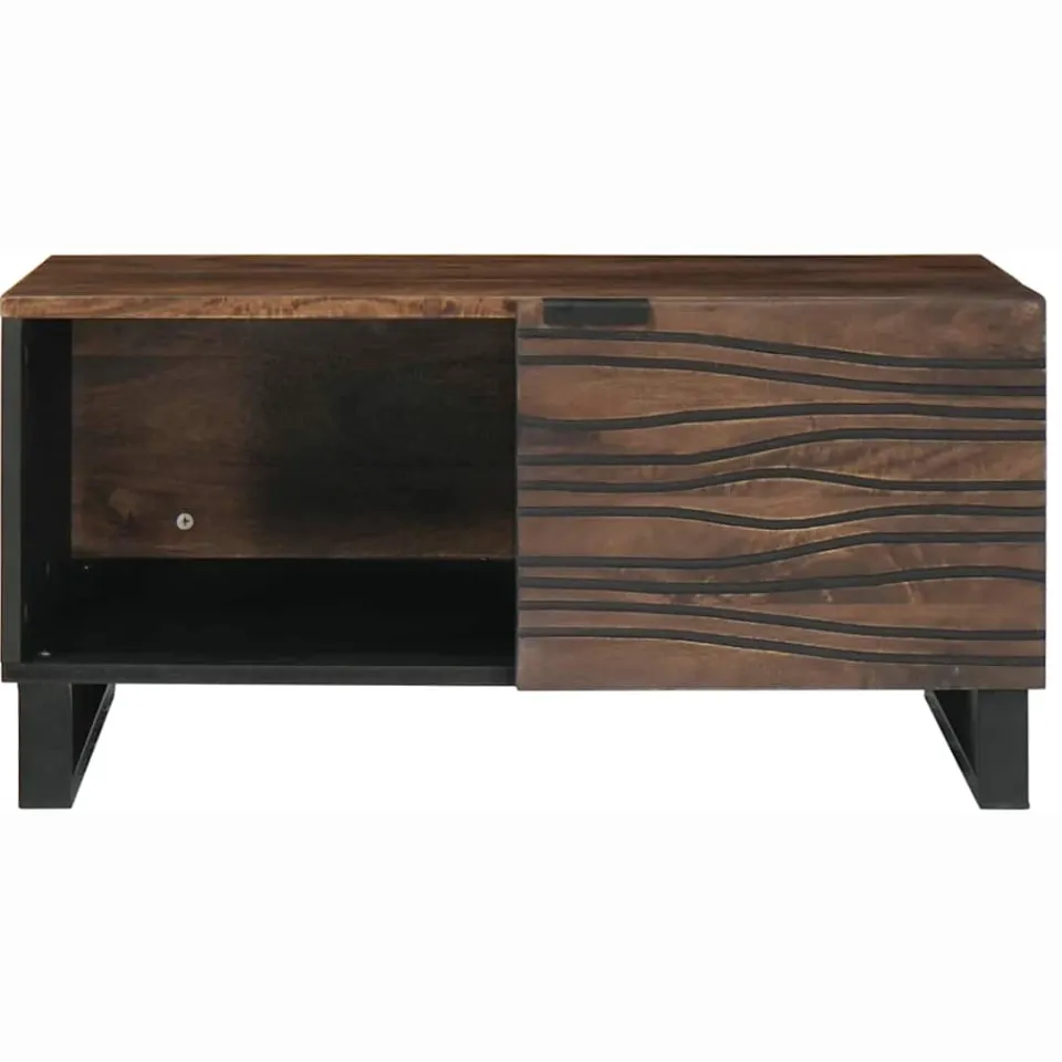 vidaXL Salontafel Walnotenhout 80 x 50 x 40 cm Bewerkt hout bruin, foto 3
