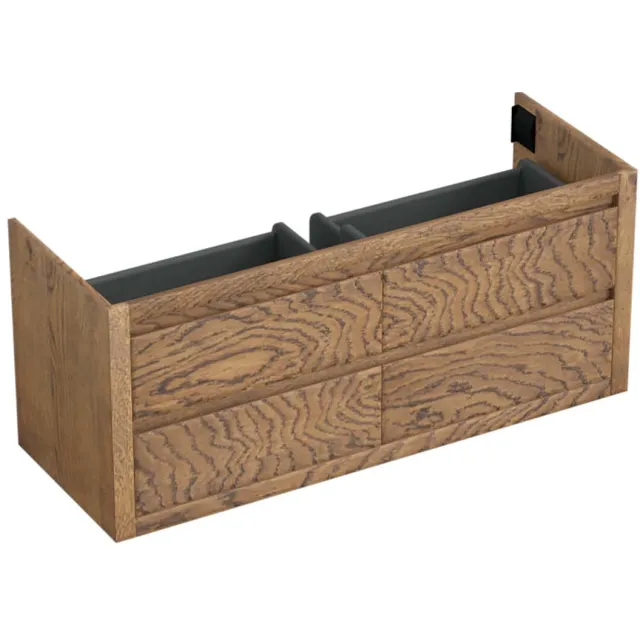 Forzalaqua Onderkast Forzalaqua Gela 140x51x60 Cm 4 Softclose Lades Eiken Castle Brown Bruin