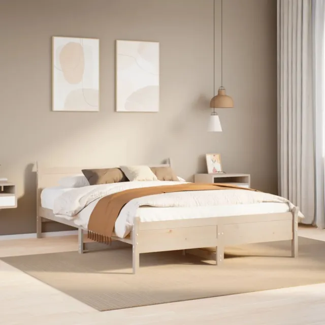 vidaXL Bedframe zonder matras massief grenenhout 120x200 cm Bruin