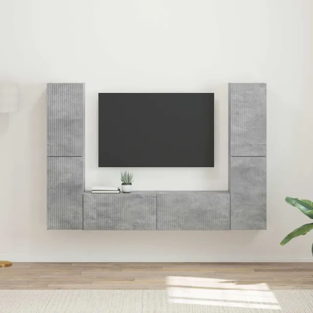 vidaXL Tv-meubelset 6 st 31 x 30 x 60 cm Betongrijs