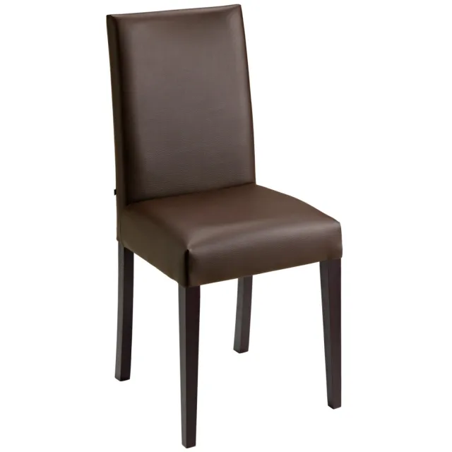 2x VEGA Stoel Elegance; 46.5x51x95.5 cm (BxDxH); zitting bruin, frame wengé; 2 stuk / verpakking