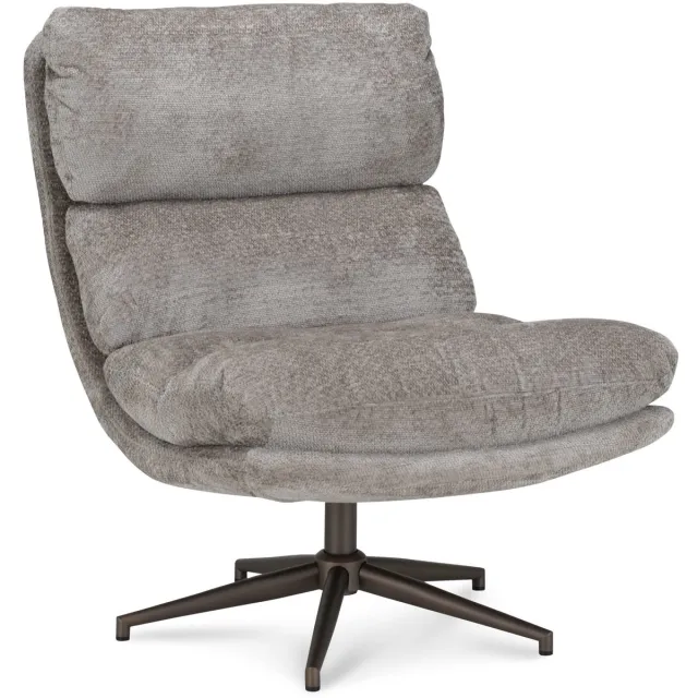 Icon Living Fauteuil Logan - Stof Movie Clay - Poot Bronze 360° Grijs
