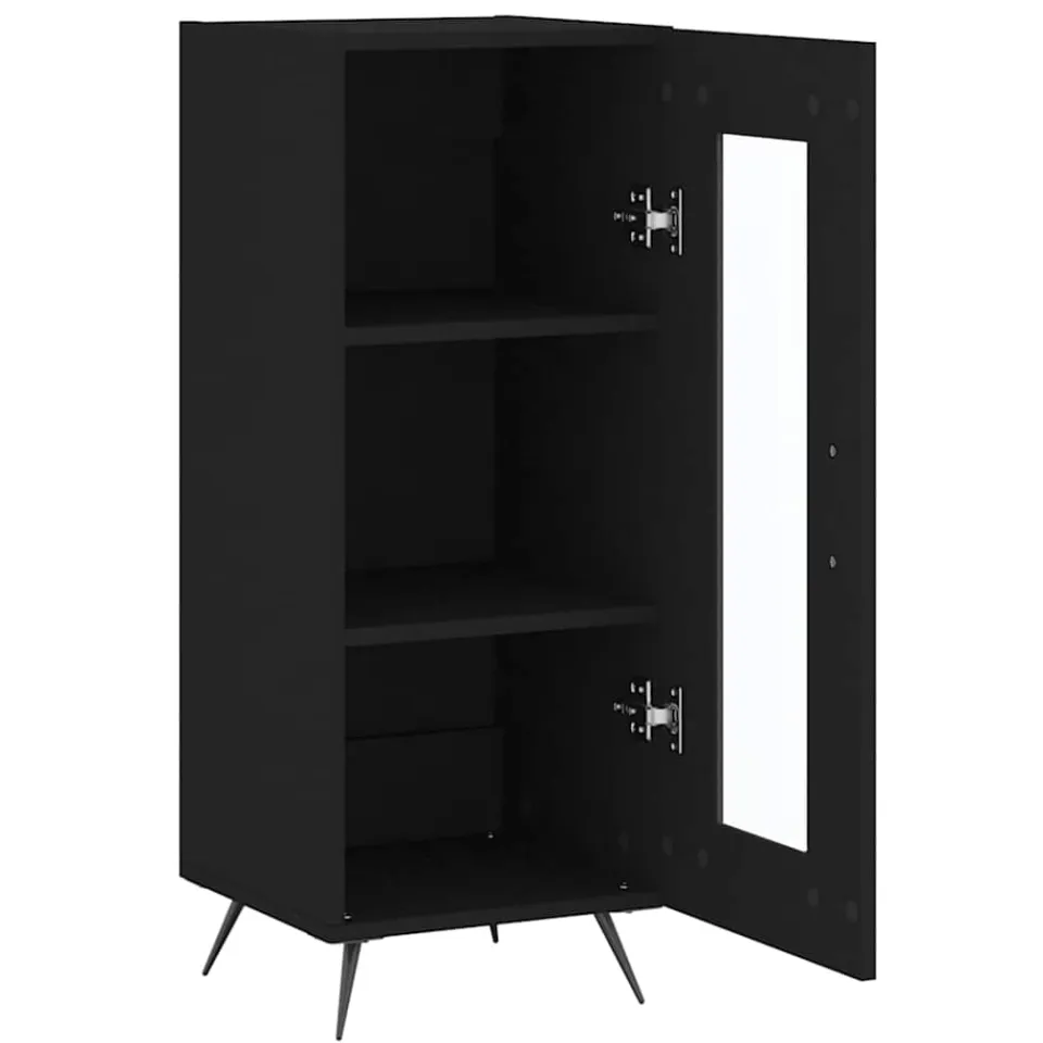 vidaXL Dressoir 34,5x34x90 cm bewerkt hout zwart, foto 3