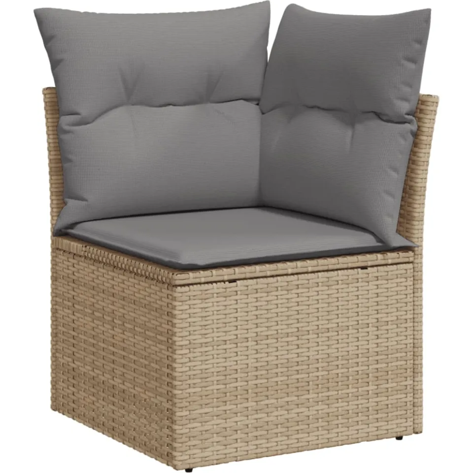 vidaXL Patio Sofa Set 9-zits Gemengd beige