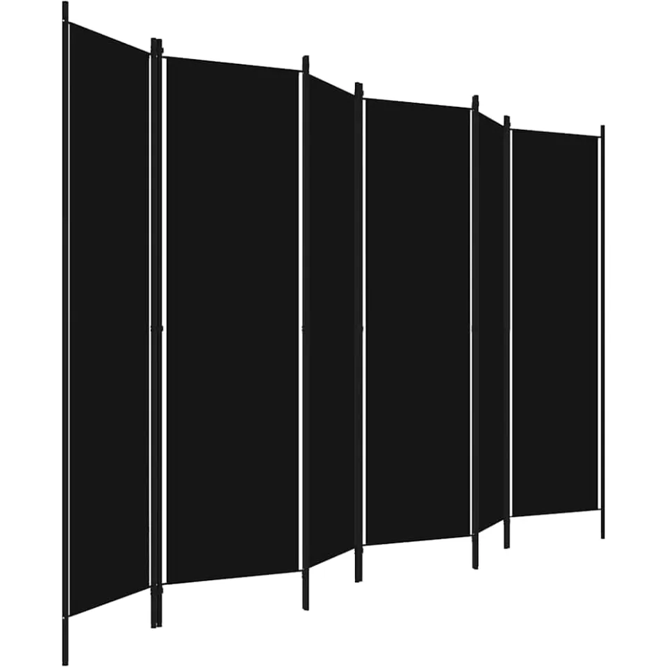 vidaXL Kamerscherm met 6 panelen 300x180 cm zwart, foto 4