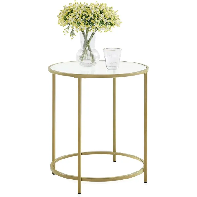 Soof & Tess Soph & Tess Salontafel - Bijzettafel - ⌀50cm - Bijzettafel goud - Bijzettafeltje Bijzettafel industrieel - Bijzettafel rond - Salontafels rond