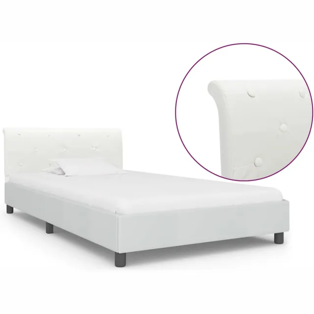 vidaXL Bedframe kunstleer wit 100x200 cm