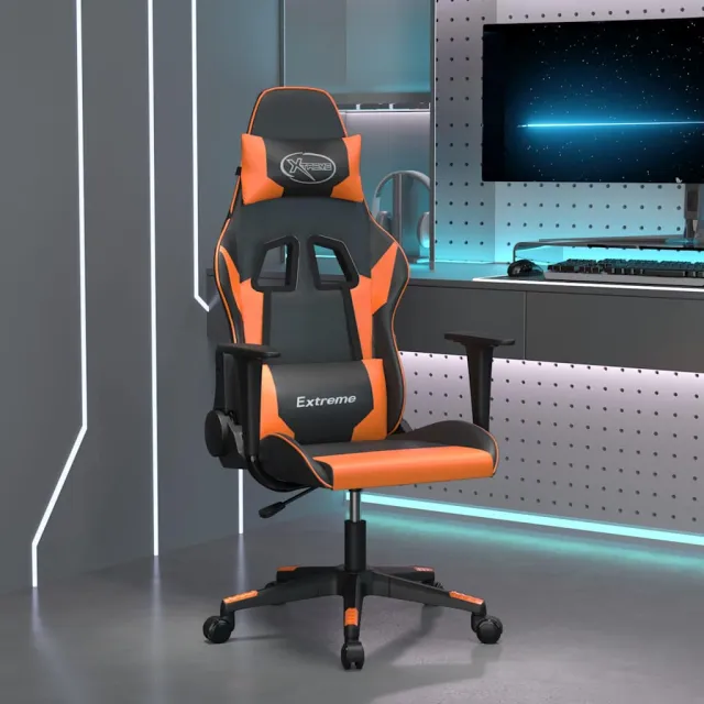 vidaXL Gamestoel kunstleer zwart en oranje, foto 2