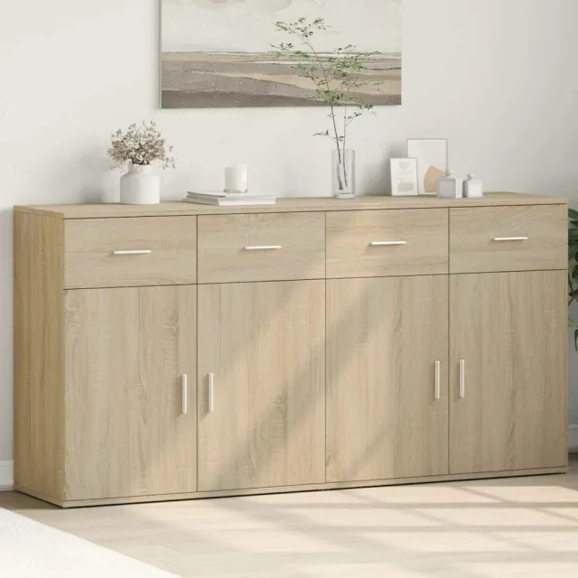 vidaXL Dressoirs 2 st 79x38x80 cm bewerkt hout sonoma eikenkleurig Bruin