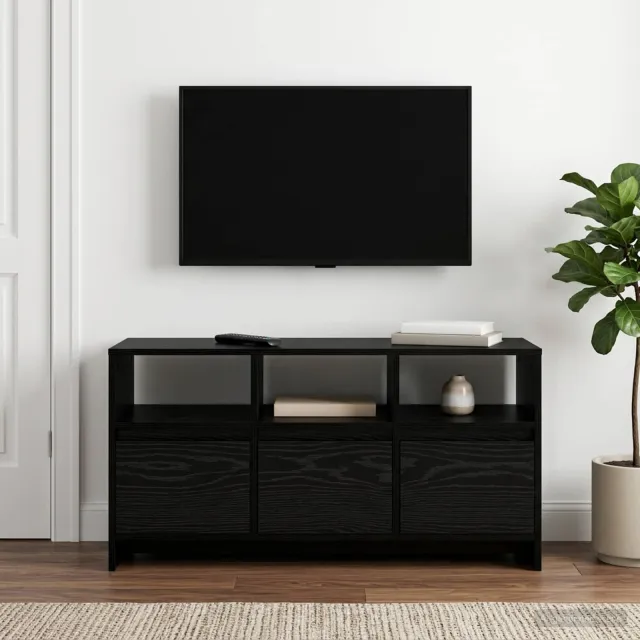 vidaXL Tv-meubel 102 x 37,5 x 52,5 cm Zwart eiken Bewerkt hout, foto 2