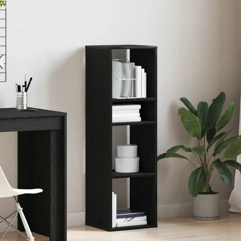 vidaXL Boekenkast 34x31x112 cm bewerkt hout zwart, foto 2