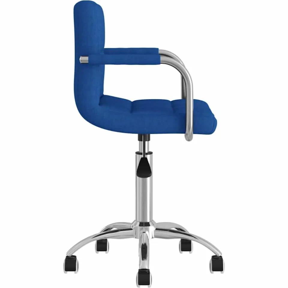 vidaXL Eetkamerstoel draaibaar stof blauw, foto 4