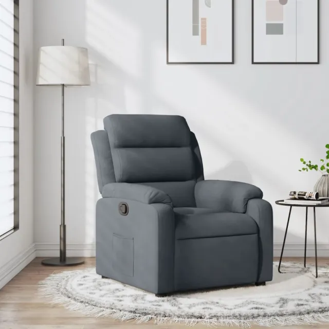 vidaXL Fauteuil verstelbaar fluweel donkergrijs