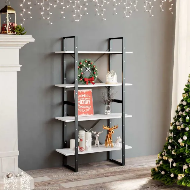 vidaXL Boekenkast met 4 schappen 80x30x140 cm bewerkt hout wit