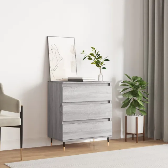 vidaXL Dressoir 60x35x70 cm bewerkt hout grijs sonoma eikenkleurig, foto 2