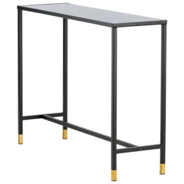 Svea Leon sidetable - 100 cm - zwart/goud Goud/geel