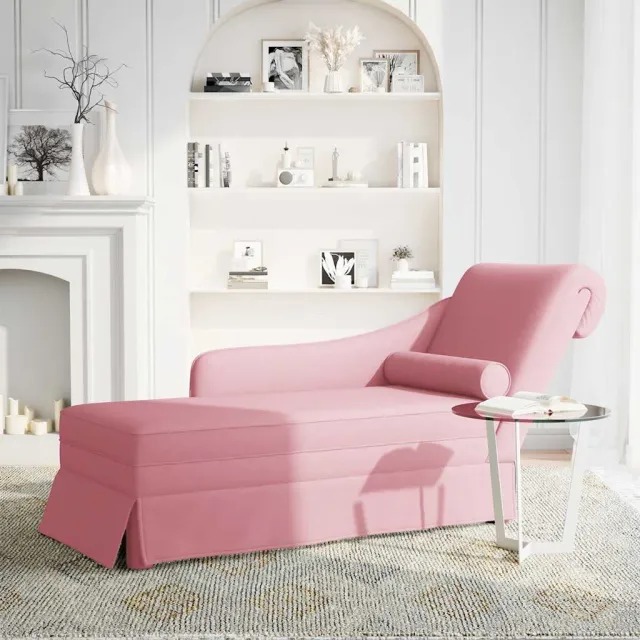 vidaXL Chaise longue met bolster en rechterarmleuning fluweel geel