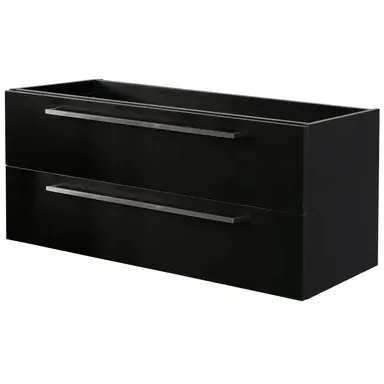 Aquazuro Wastafelonderkast Arezzo 120cm - Zwart Mat - Met 2 Lades - 120x45x37,6cm