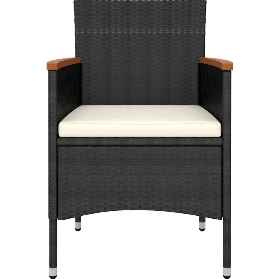vidaXL 5-delige Loungeset poly rattan zwart, foto 4