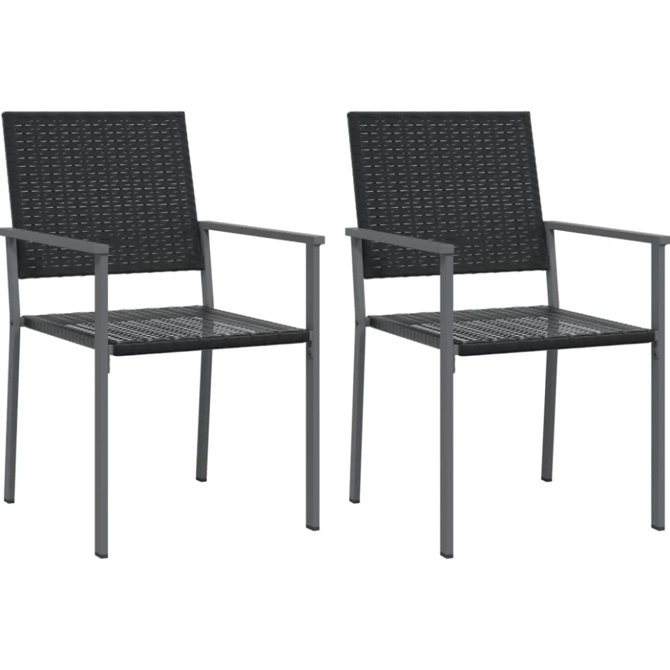 vidaXL 3-delige Tuinset met kussens poly rattan en staal, foto 3