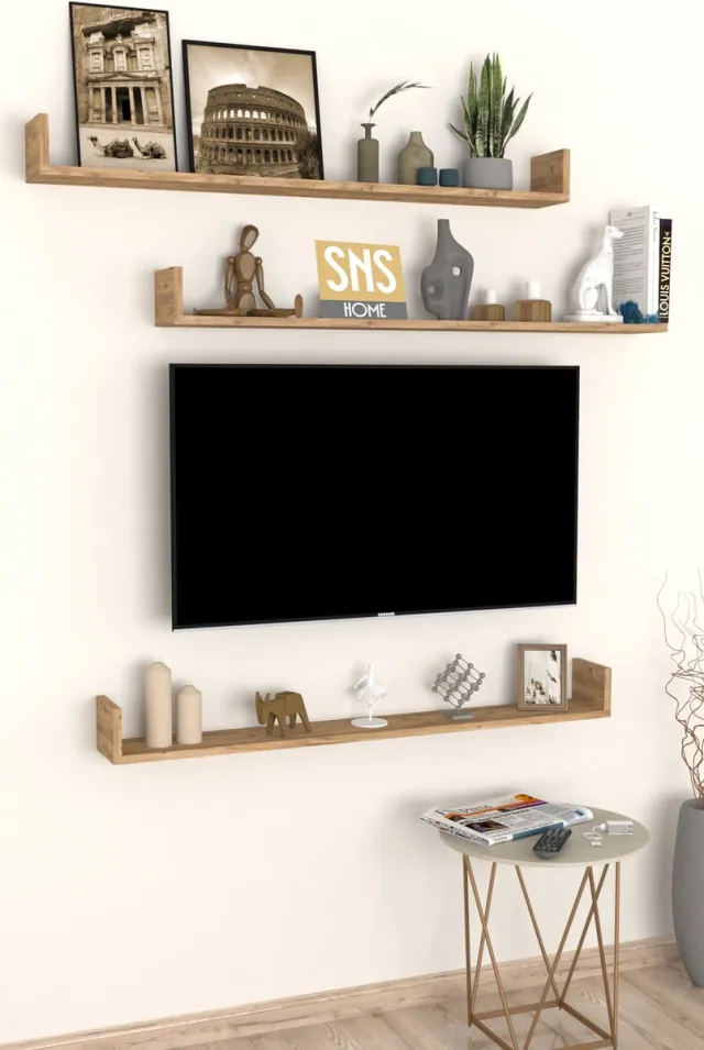 Bofigo Boekenplank - Wandplank - Pijnboom - 120x15x12 cm