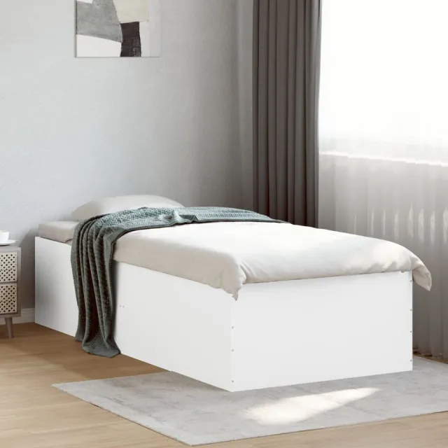 vidaXL Bedframe bewerkt hout wit 90x190 cm