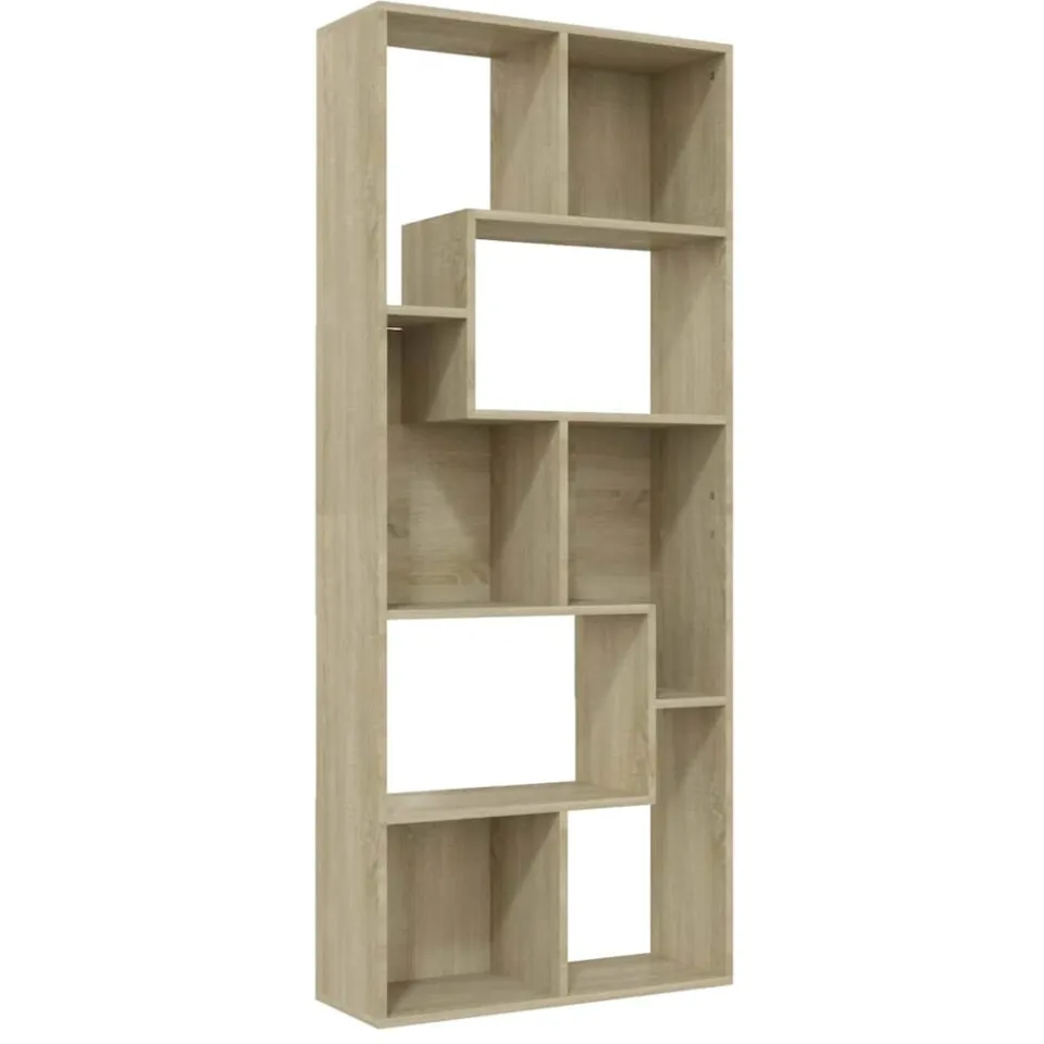 vidaXL Boekenkast 67x24x161 cm bewerkt hout sonoma eikenkleurig Bruin
