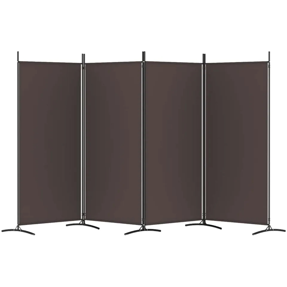 vidaXL Kamerscherm met 4 panelen 346x180 cm stof bruin, foto 4