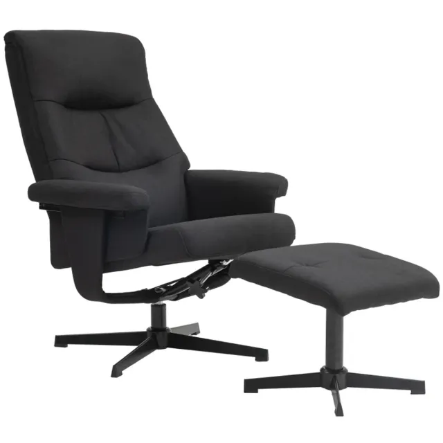 ZYLARO Relaxfauteuil met Voetenbank - Moderne Relaxstoel - 360° Draaibaar - Kantelbaar tot 135° - Verstelbare Rugleuning - tot 150 kg - Relaxstoel - Ligstoel - TV Stoel - Loungestoel - Leesstoel - Fluweellook - Zwart