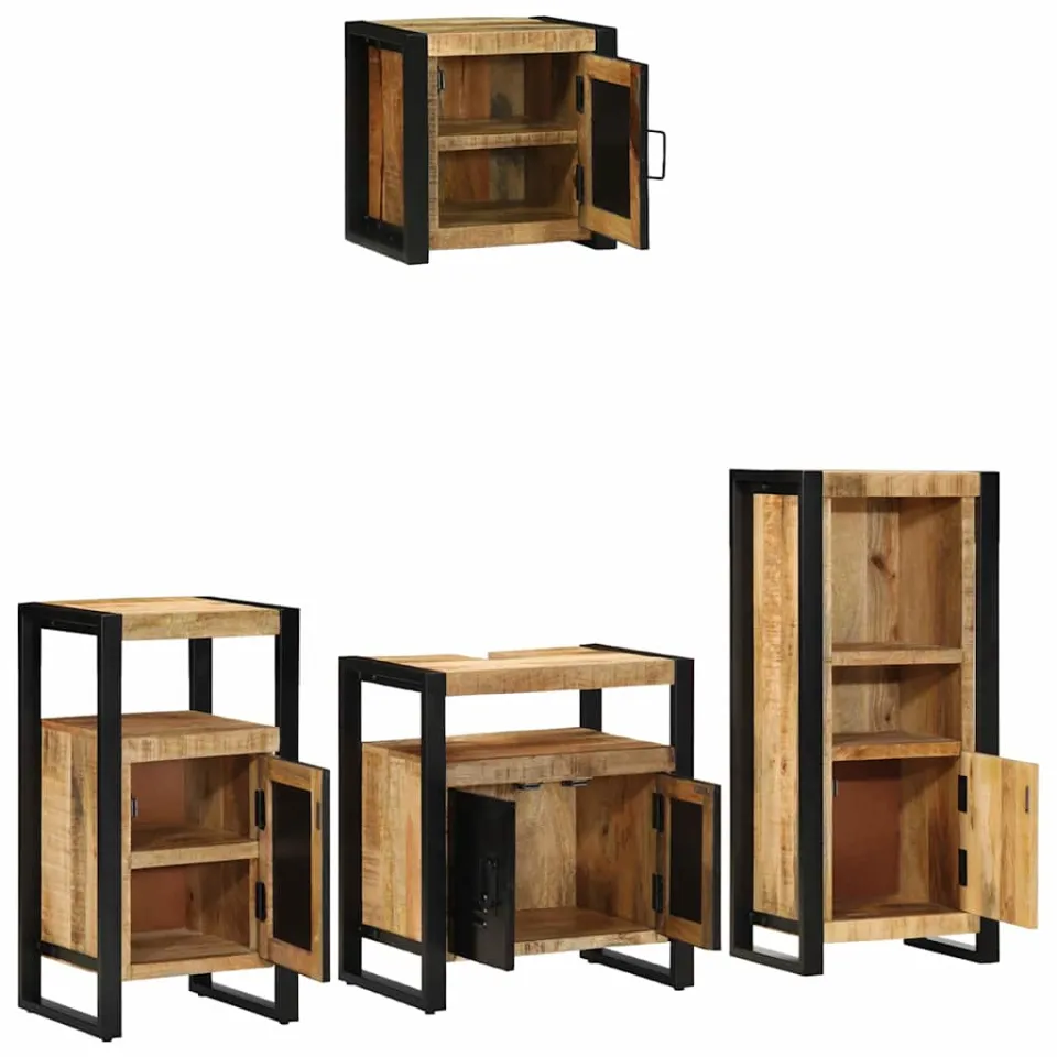 vidaXL Badkamermeubelset 4 st Bruin en zwart 55 x 35 x 60 cm, foto 3