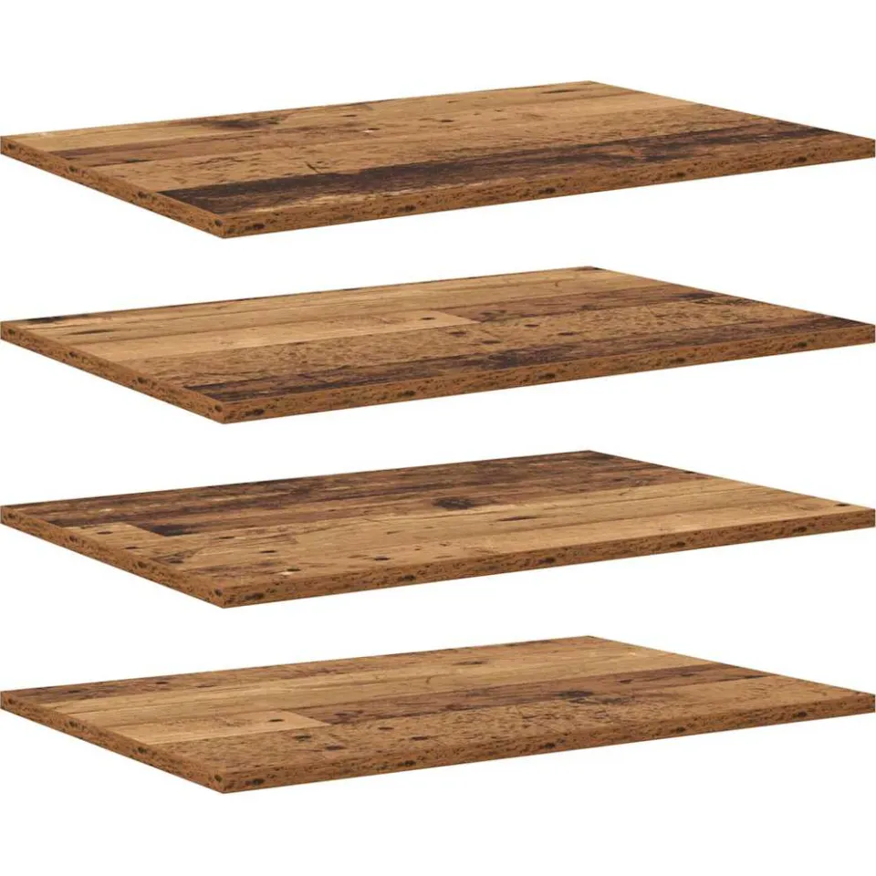 vidaXL Boekenplank Bord 3-laags 4 st 60 x 40 x 1,5 cm Bewerkt hout Bruin