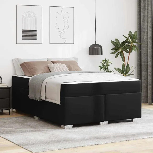 vidaXL Bedframe Zwart 140 x 200 cm PVC