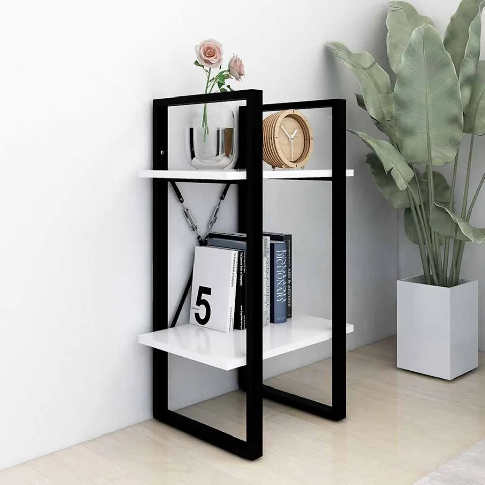 vidaXL Boekenkast met 2 schappen 40x30x70 cm bewerkt hout wit, foto 3