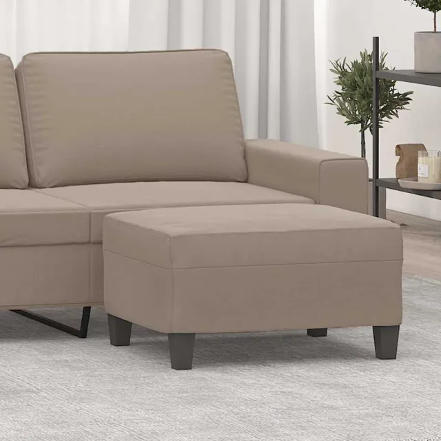 vidaXL Voetenbank 70x55x41 cm microvezelstof taupe, foto 2