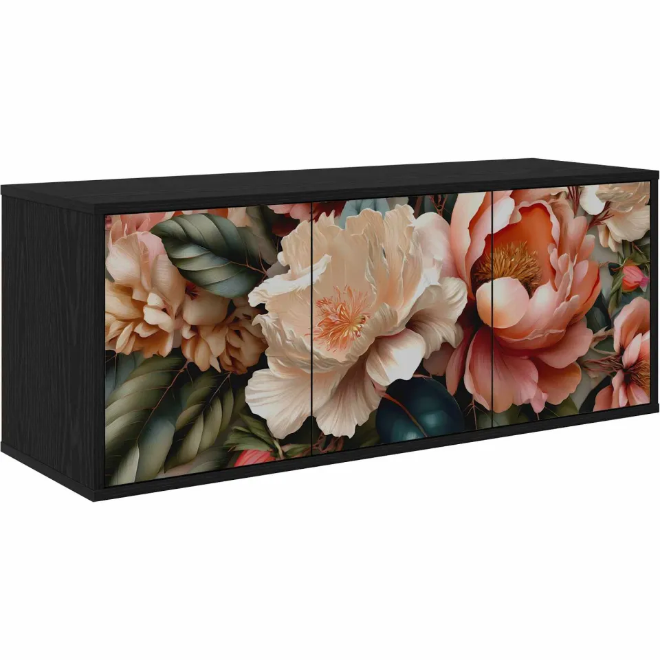 vidaXL Wandgemonteerd tv-meubel BORNE 102 x 33 x 40 cm Zwart eiken, foto 3