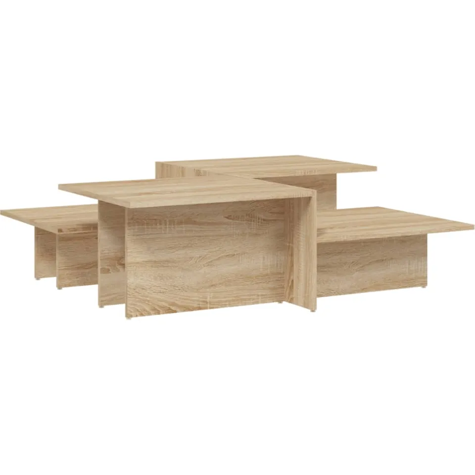 vidaXL Salontafels 2 st bewerkt hout sonoma eikenkleurig, foto 3