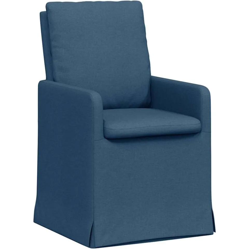 vidaXL Eettafelstoelen 2 st Stof Blauw 57 x 67 x 98 cm, foto 4