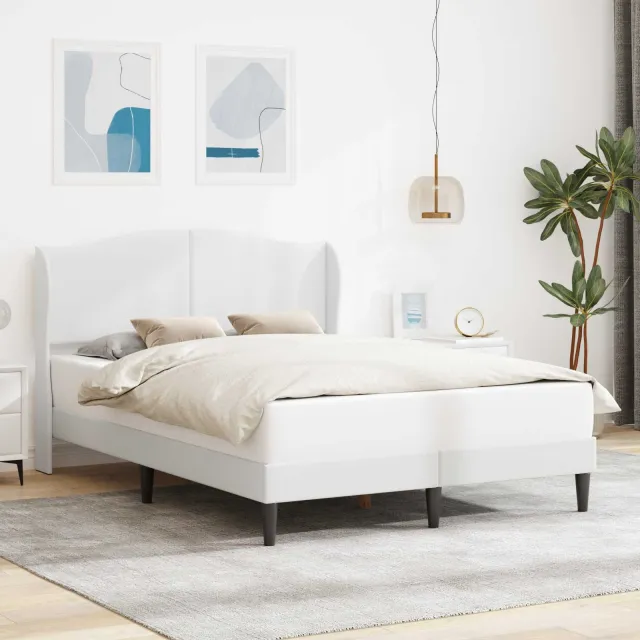 vidaXL Bedframe met hoofdeinde Wit 140 x 200 cm Kunstleer
