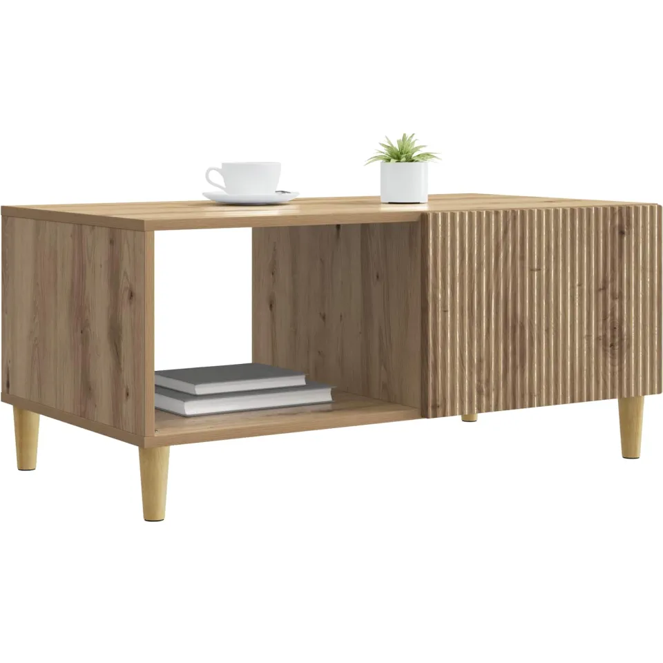 vidaXL Salontafel Artisanaal eiken 90 x 50 x 40 cm Bewerkt hout Bruin