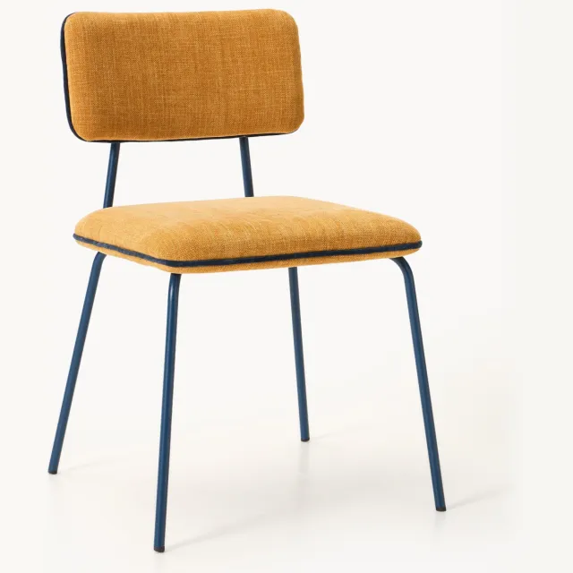 Westwing Collection Gestoffeerde eetstoel Nilda Blauw, Geel