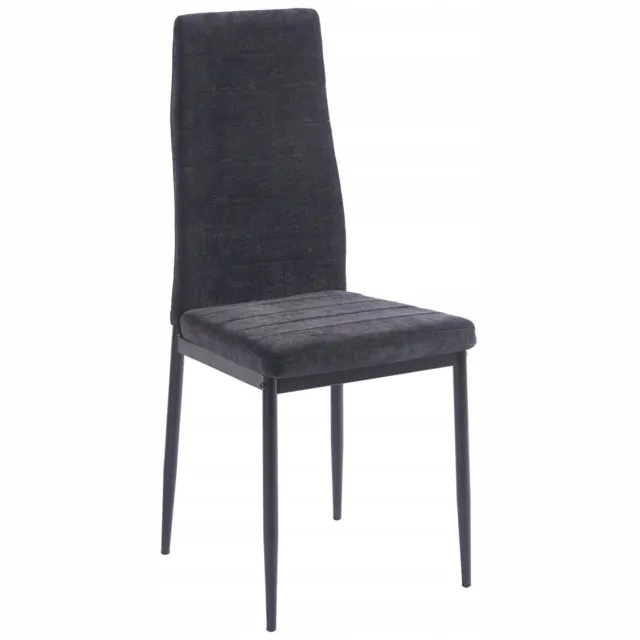 Furnitex K49-FX - Eetkamerstoel - Zwart fluweel - Metalen poten