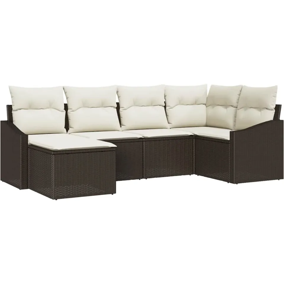 vidaXL Tuin Eetset 6 st Bruin en Crème