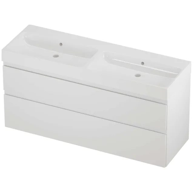 Proline Podium Badmeubelset Polystone Loft 140x46x70 cm Glans Wit Mat Wit