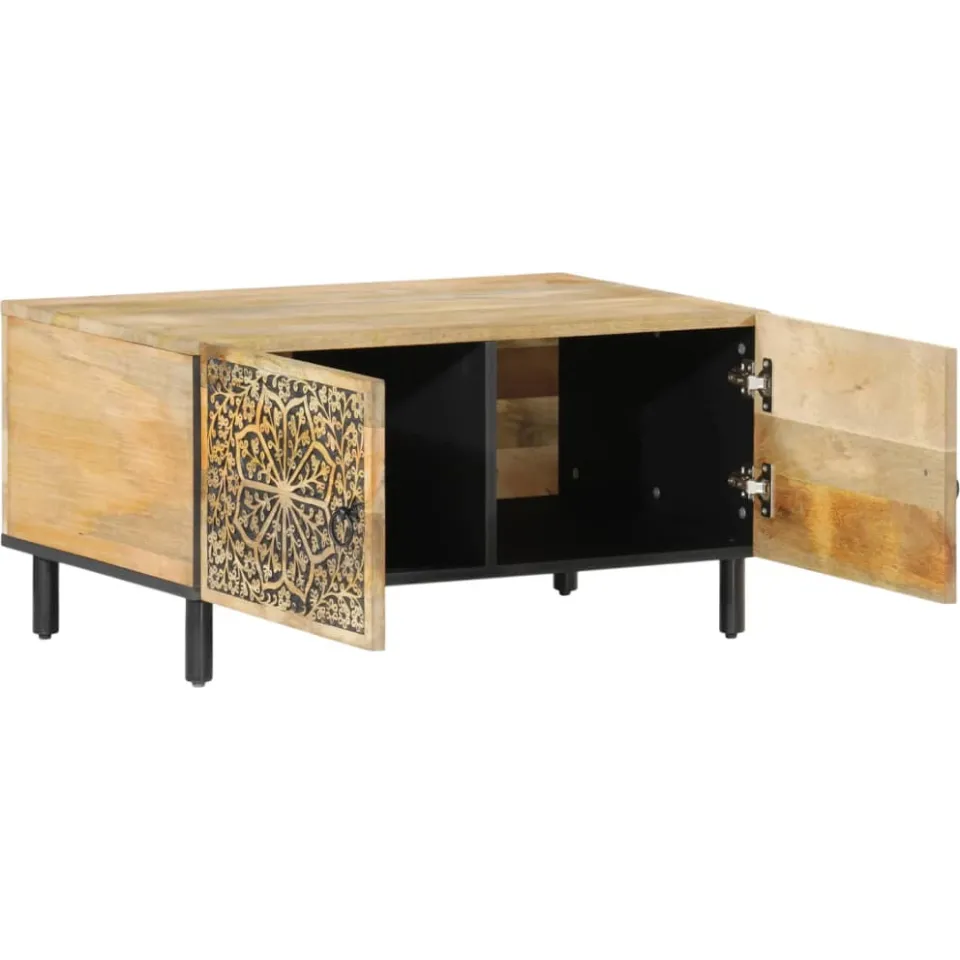 vidaXL Salontafel 80x50x40 cm massief mangohout bruin, foto 4