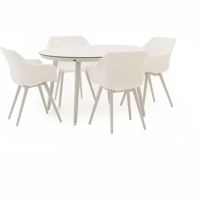 Hartman tuinmeubelen Hartman Sophie Studio ø128cm dining tuinset 5-delig wit, foto 2