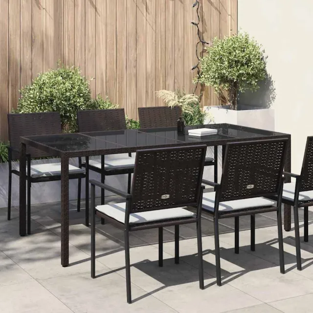 vidaXL Tuinstafel Bruin poly rattan